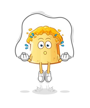 Ballı ip atlama egzersizi. karakter vektörü