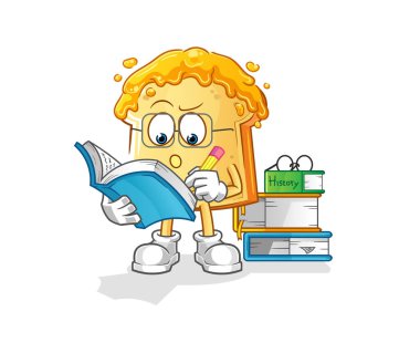 Ballı ekmek maskot eğitimi alıyor. çizgi film vektörü