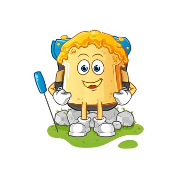 Ballı ekmek kamp maskotu olur. çizgi film vektörü