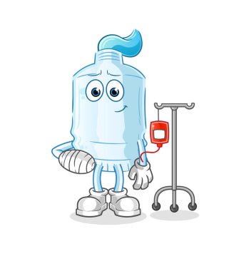 Damar yolu illüstrasyonunda diş macunu hasta. karakter vektörü