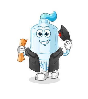 Diş macunu mezuniyet vektörü. çizgi film karakteri