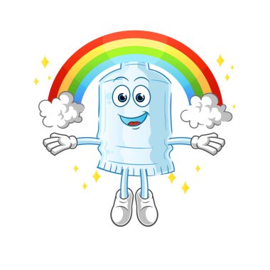 Gökkuşaklı diş macunu. çizgi film vektörü