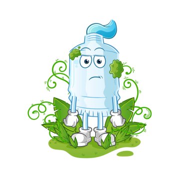 Diş macunu çok uzun bir maskot bekliyor. çizgi film vektörü