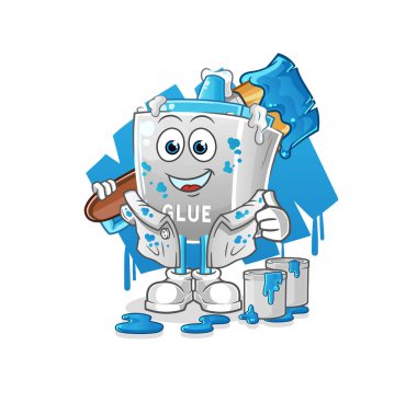 Tutkal ressamı çizimi. karakter vektörü