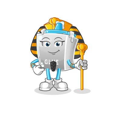 Eski Mısır çizgi filmine yapıştırıcı. çizgi film maskotu vektörü