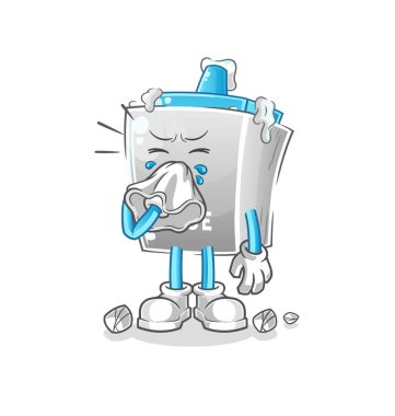 Burun sümkürme karakteri. çizgi film maskotu vektörü