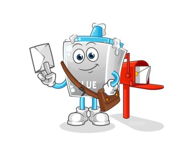 Yapıştırıcı postacı vektörü. çizgi film karakteri