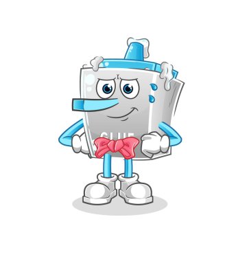 Tutkal Pinokyo karakteri gibi yalan söyler. çizgi film maskotu vektörü