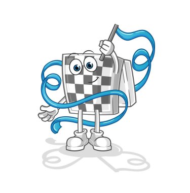 Satranç tahtası Ritmik Jimnastik maskotu. çizgi film vektörü