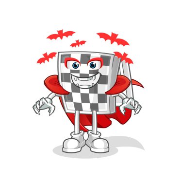 Satranç tahtası Drakula çizimi. karakter vektörü