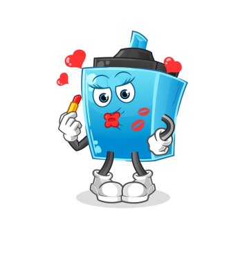 Keçeli kalem maskot. çizgi film vektörü