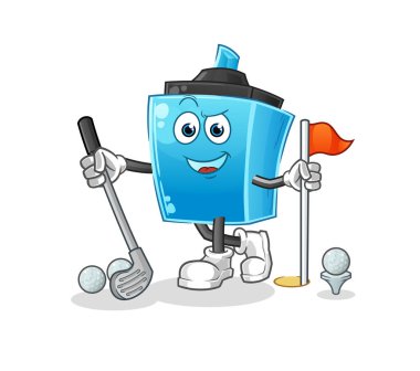 Kalem golf oynuyor. çizgi film karakteri