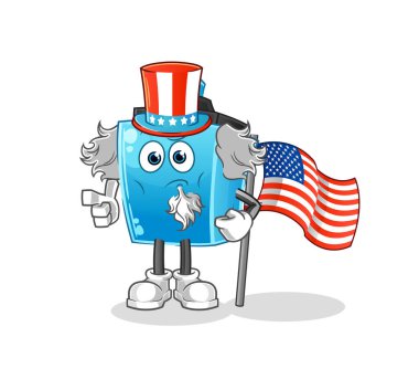 Keçeli kalem Sam Amca karakteri. çizgi film maskotu vektörü