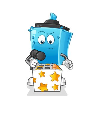 Keçeli kalem oyunu bir köstebek maskotunu öldürdü. çizgi film vektörü