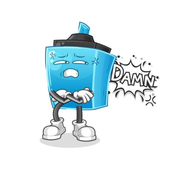 marker pen very pissed off illustration. character vector