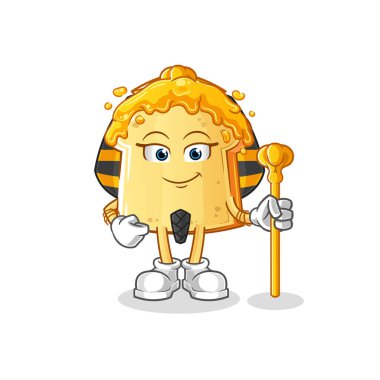 Ballı ekmek, antik Mısır çizgi filmi. çizgi film maskotu vektörü