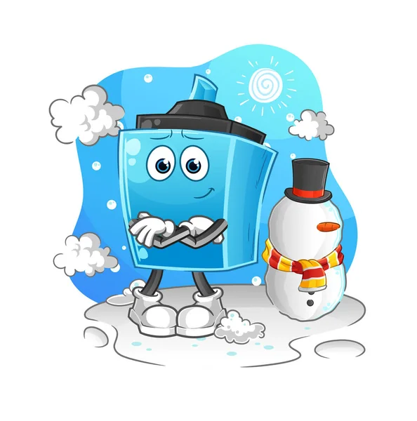 Marker Pen Cold Winter Character Cartoon Mascot Vector — Stock Vector