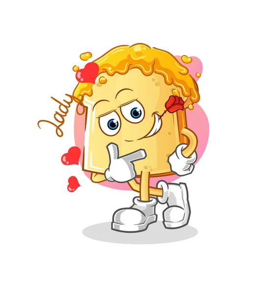 Bread Honey Flirting Illustration Character Vector — Stock Vector