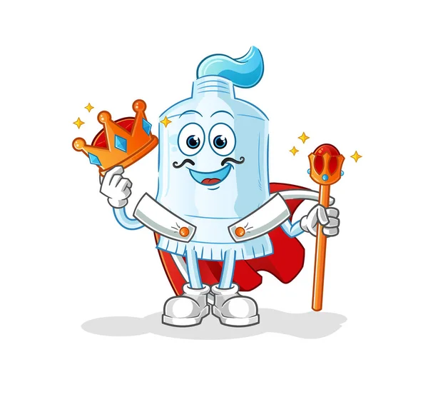 Toothpaste King Vector Cartoon Character — Stock Vector