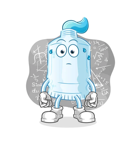Toothpaste Thinking Hard Vector Cartoon Character — Stock Vector