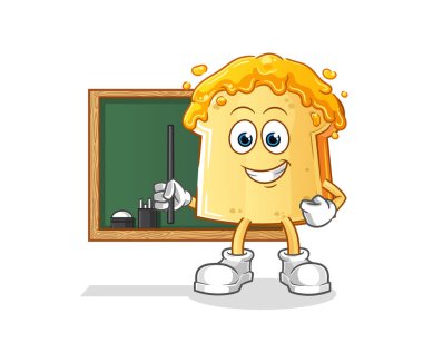 Bal öğretmeni vektörlü ekmek. çizgi film karakteri