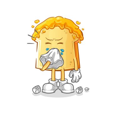 Bal sümküren burunlu ekmek. çizgi film maskotu vektörü