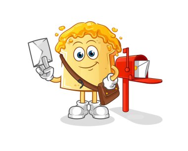 Bal postacı vektörlü ekmek. çizgi film karakteri