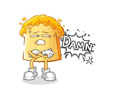 bread with honey very pissed off illustration. character vector
