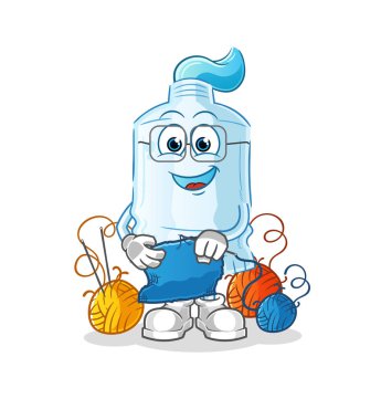 Diş macunu terzi maskotu. çizgi film vektörü