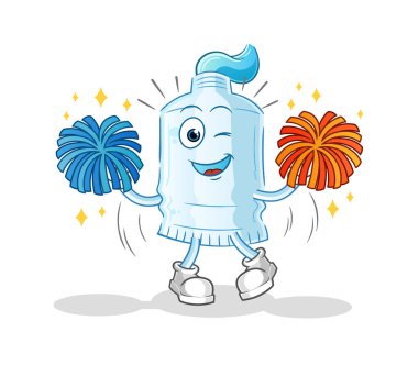 Diş macunu amigo kız çizgi filmi. çizgi film maskotu vektörü