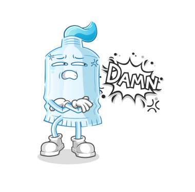 toothpaste very pissed off illustration. character vector