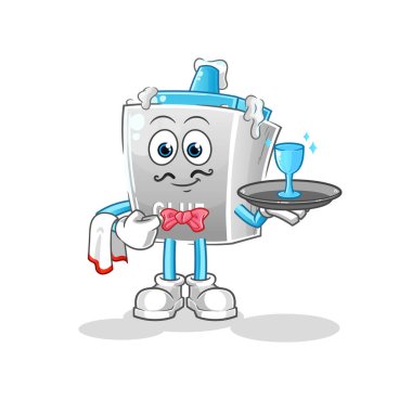 Tutkal garson çizgi filmi. çizgi film maskotu vektörü