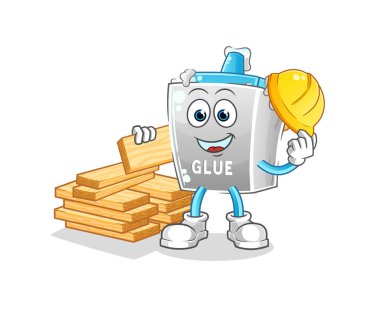 Yapıştırıcı yapıcı vektörü. çizgi film karakteri