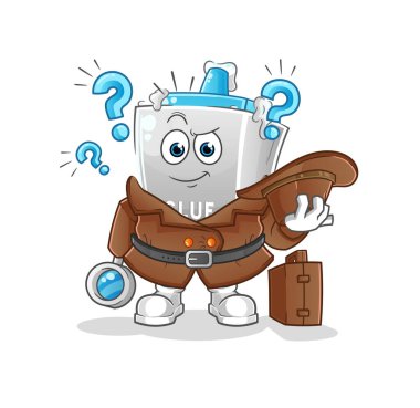 Yapıştırıcı dedektif vektörü. çizgi film karakteri