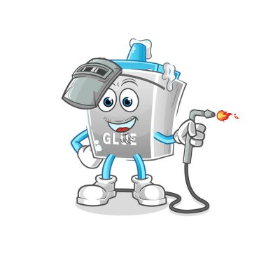 Yapıştırıcı maskotu. çizgi film vektörü