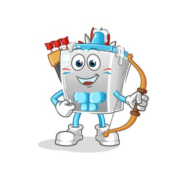 Amerikan kabilesine yapıştırıcı. çizgi film maskotu vektörü