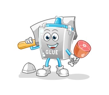 Yapıştırıcı Kasap illüstrasyonu. karakter vektörü