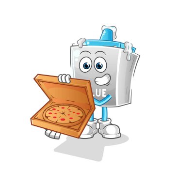 Pizzacı çocuk vektörü. çizgi film karakteri