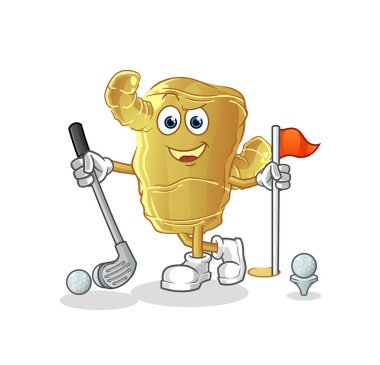 Ginger golf oynuyor. çizgi film karakteri