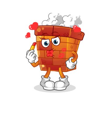 Bacadan maskot yap. çizgi film vektörü