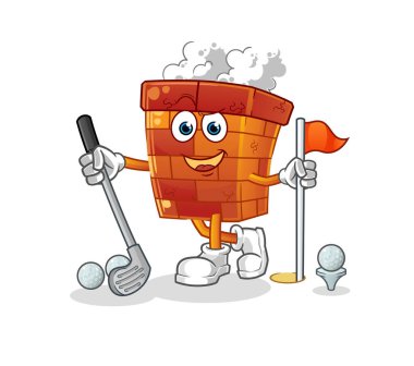 Golf oynayan baca. çizgi film karakteri