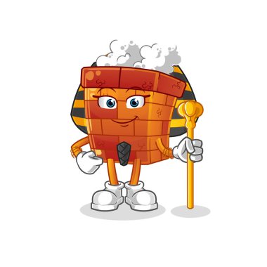 Eski Mısırlı baca çizgi filmi. çizgi film maskotu vektörü