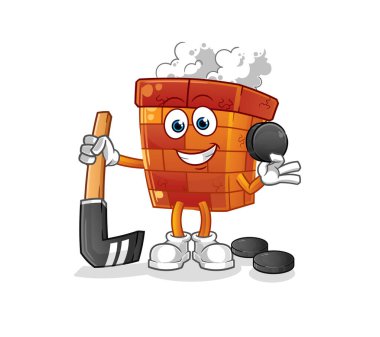 Hokey oynayan baca. çizgi film karakteri