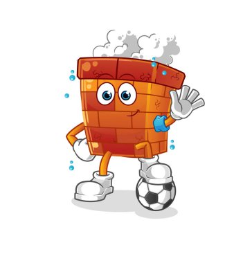 Futbol oynayan baca. karakter vektörü