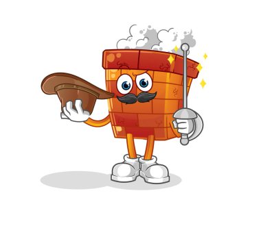 Baca eskrimi karakteri. çizgi film maskotu vektörü