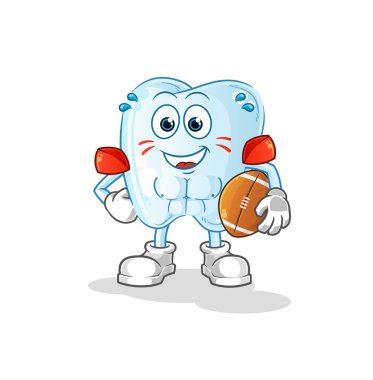 Diş oyunu karakteri. çizgi film maskotu vektörü