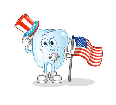 Dişli Sam Amca karakteri. çizgi film maskotu vektörü