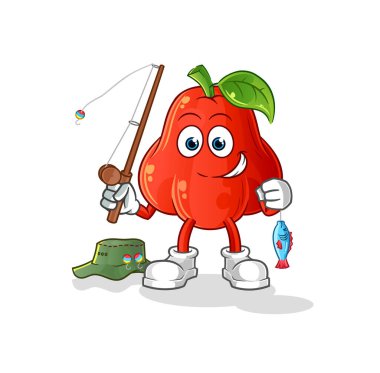 su elması balıkçısı illüstrasyonu. karakter vektörü
