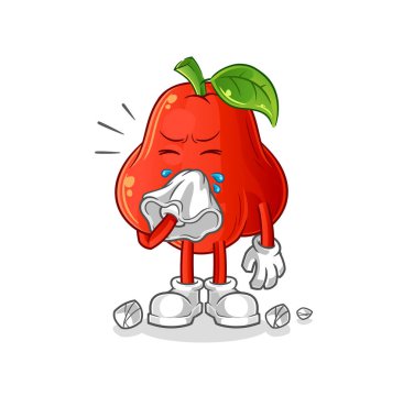 Su elması sümkürme karakteri. çizgi film maskotu vektörü