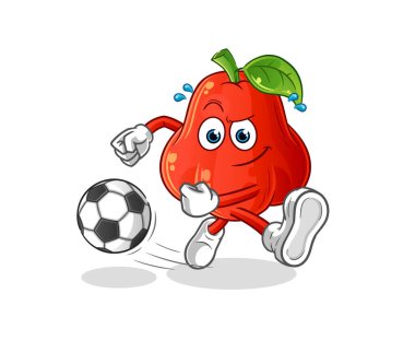 su elması çizgi filmi tekmeliyor. çizgi film maskotu vektörü